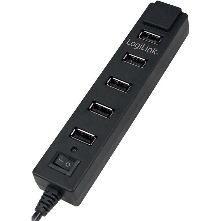 Hub LogiLink UA0124, 7 x USB 2.0, Negru